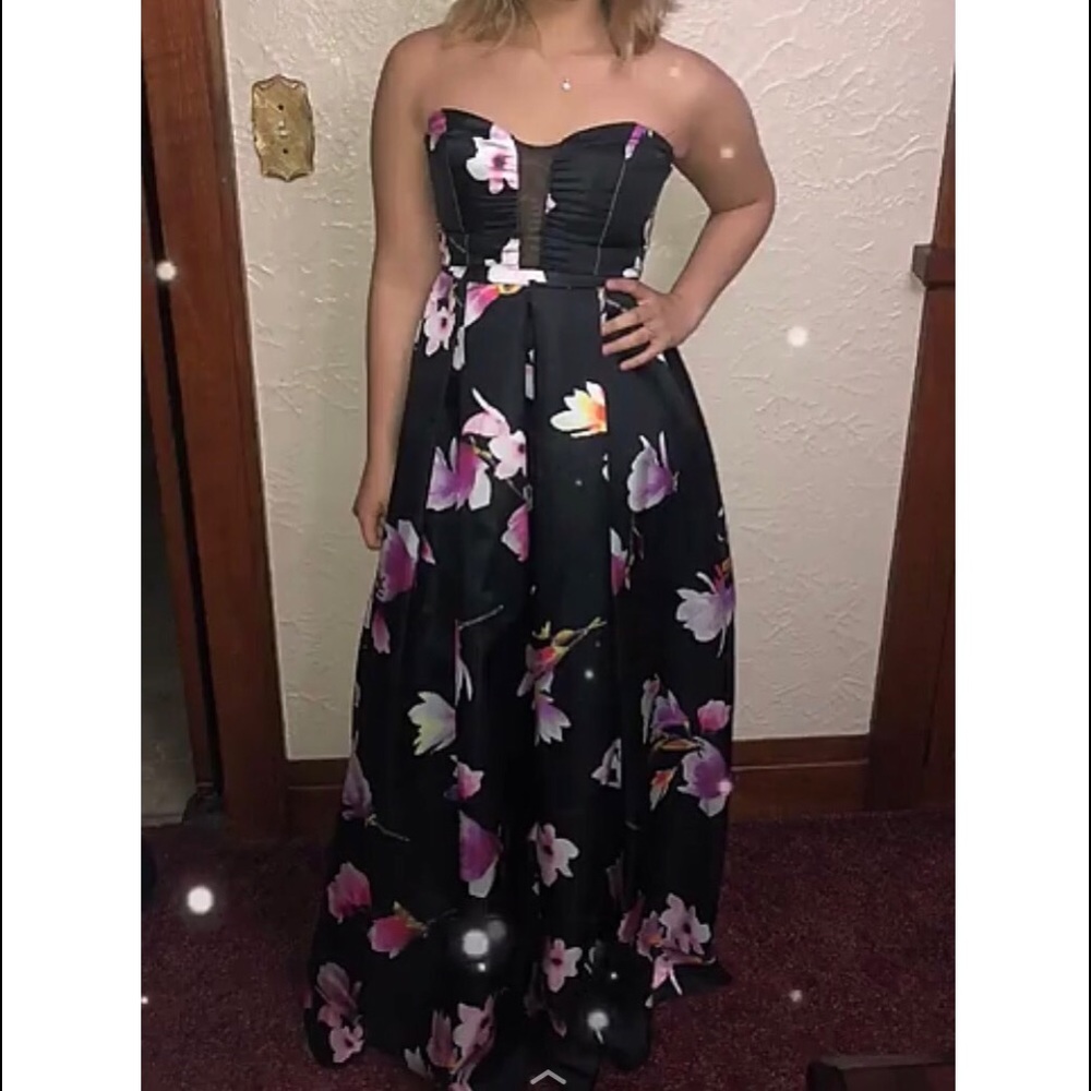Black dress with flowers